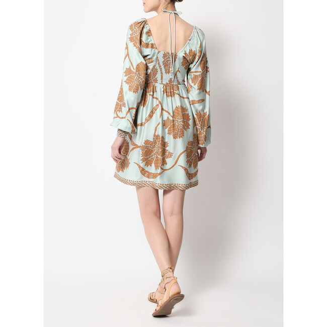 Women's Ravenna Mini Raglan Peasant Dress, Blue - Dresses - 3