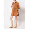 Women's Carla Oversized Short Sleeve Mini Dress, Brown - Dresses - 3