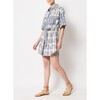 Women's Carla Oversized Short Sleeve Mini Dress, Blue - Dresses - 4