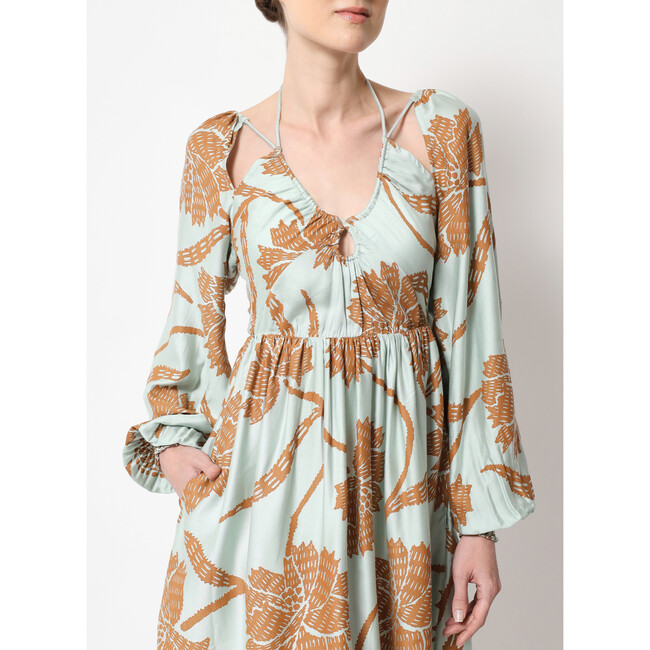Women's Ravenna Mini Raglan Peasant Dress, Blue - Dresses - 4