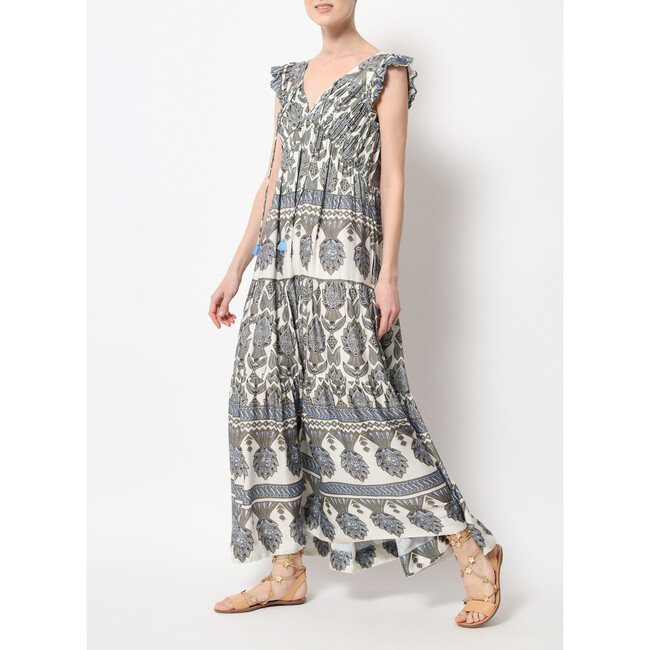 Women's Jacqueline A-Line 4-Tier Maxi Dress, Green - Dresses - 3