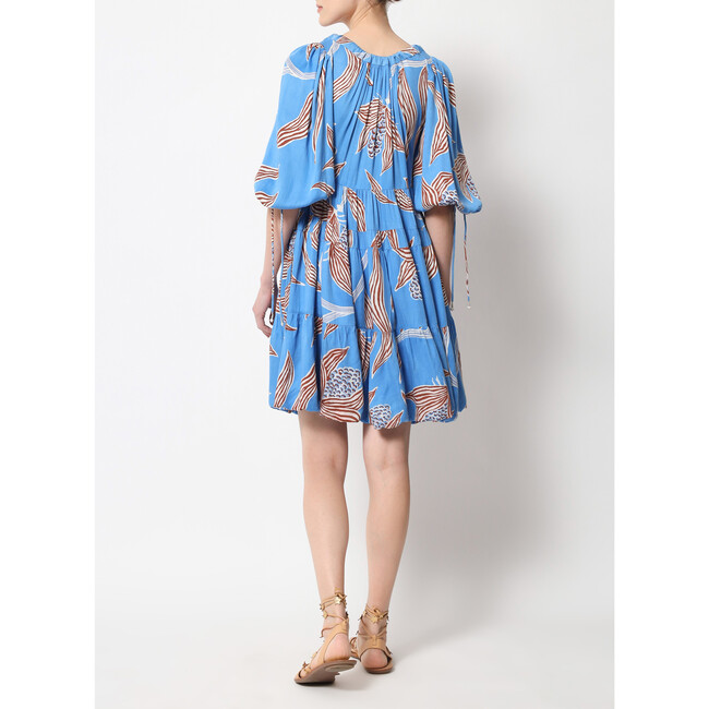 Women's Loren A-Line 3-Tier Mini Dress, Blue - Dresses - 4
