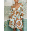 Women's Ravenna Mini Raglan Peasant Dress, Blue - Dresses - 7