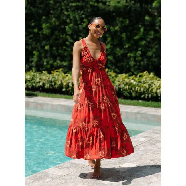 Women's Sorrento A-Line 4-Tier Maxi Dress, Red - Dresses - 8