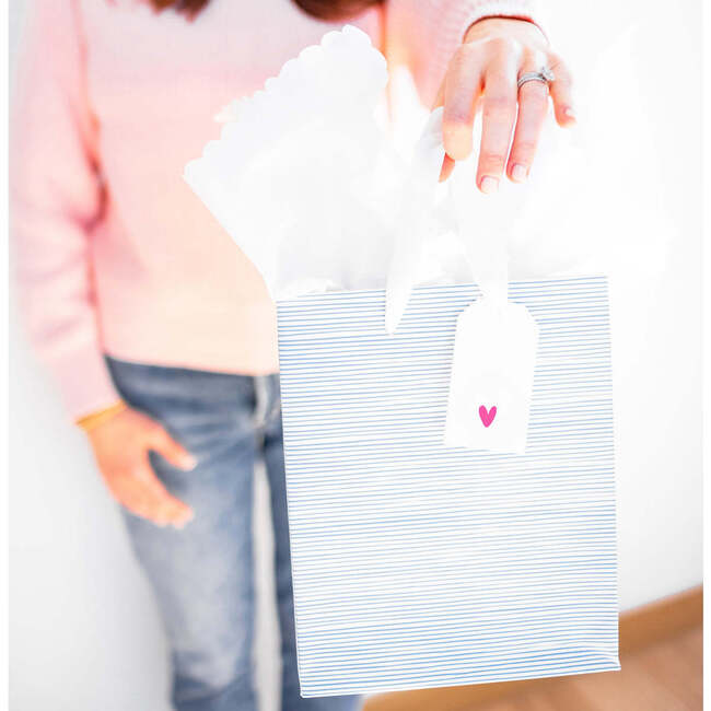 Blue Ticking Stripe Gift Bag - Paper Goods - 2