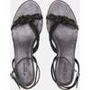 Women's Rope Leather Kitten Heel Sandal, Black - Sandals - 2