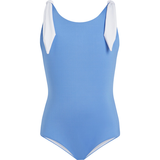 The Upper East Tie Knot One-Piece Swuimsuit, Blue Deep