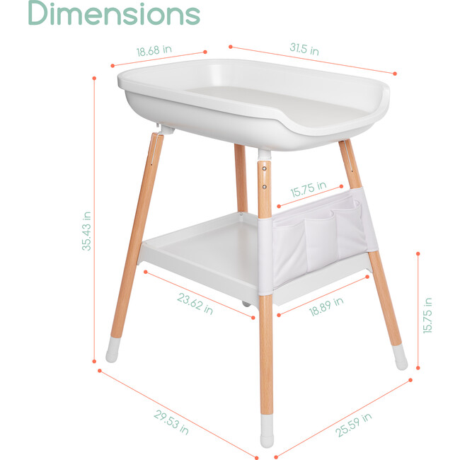 Deluxe Diaper Changing Table (Changing Pad Included) - Changing Tables - 6