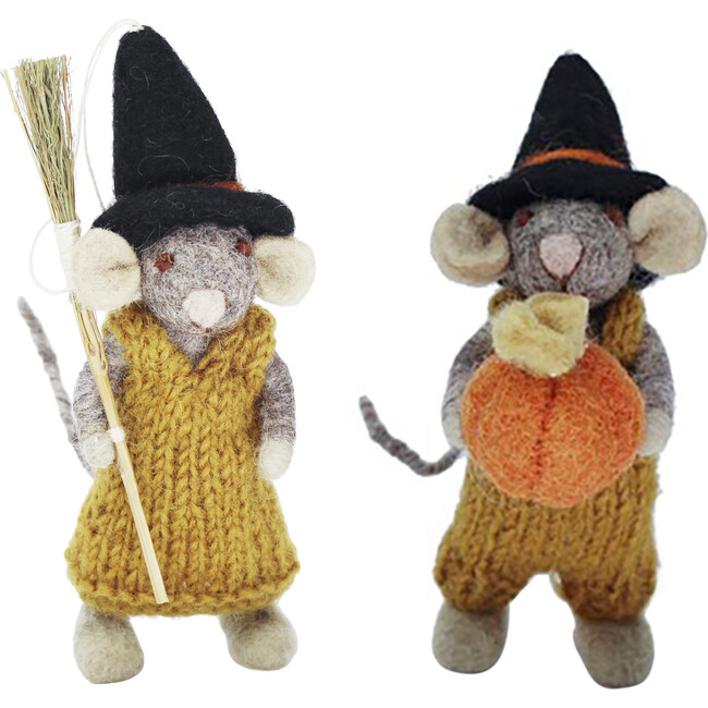 Halloween Grey Mice Ornaments
