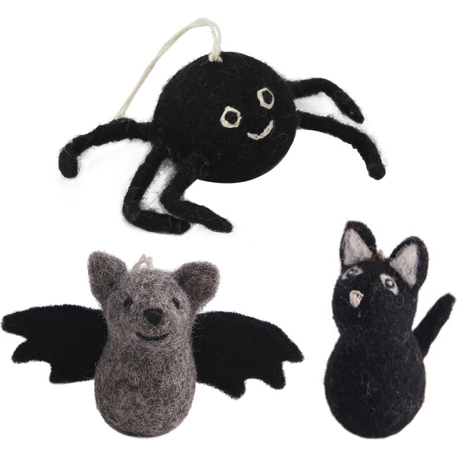 Bat, Cat & Spider Ornaments
