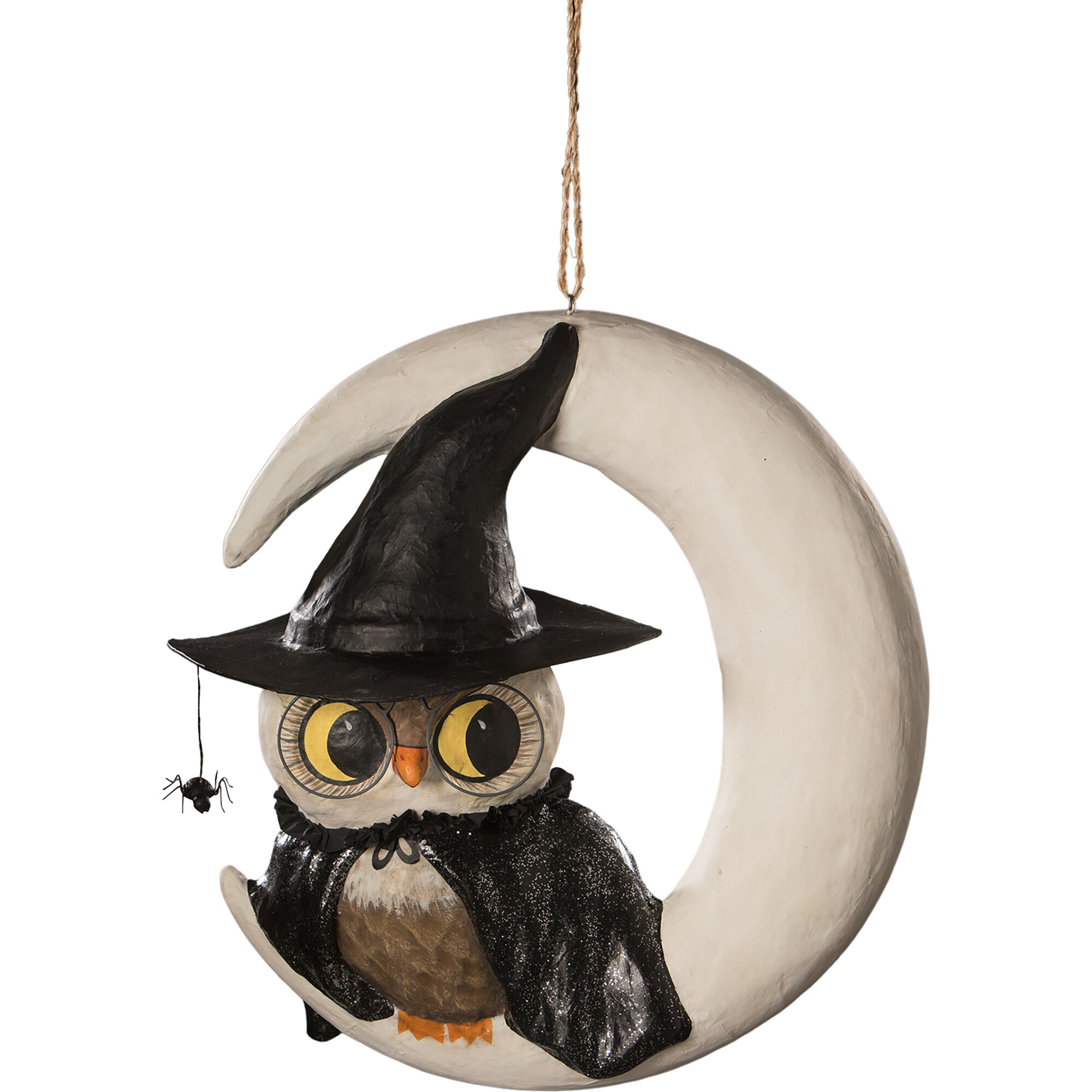 Witchy Owl on Moon Paper Mache - Accents - 1