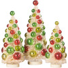 Retro Christmas Polka Dot Bottle Brush Trees, Set of 3 - Accents - 1 - thumbnail