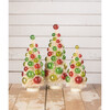 Retro Christmas Polka Dot Bottle Brush Trees, Set of 3 - Accents - 2
