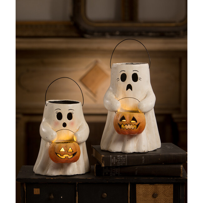 Sweet Boo With Pumpkin Bucket Paper Mache - Accents - 7