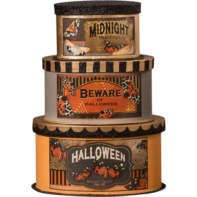 Halloween Moth Boxes, Set of 3 - Accents - 1