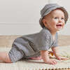 Waffle Romper & Bucket Hat Set, Navy - Mixed Apparel Set - 2