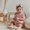 Rib Romper & Headband Set, Mauve - Mixed Apparel Set - 2