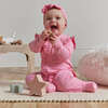 Rayon Rib Footed Coverall & Headband Set, Pink - Mixed Apparel Set - 2