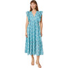 Women's Tasha Dress, Aqua Lotus Mini - Dresses - 1 - thumbnail