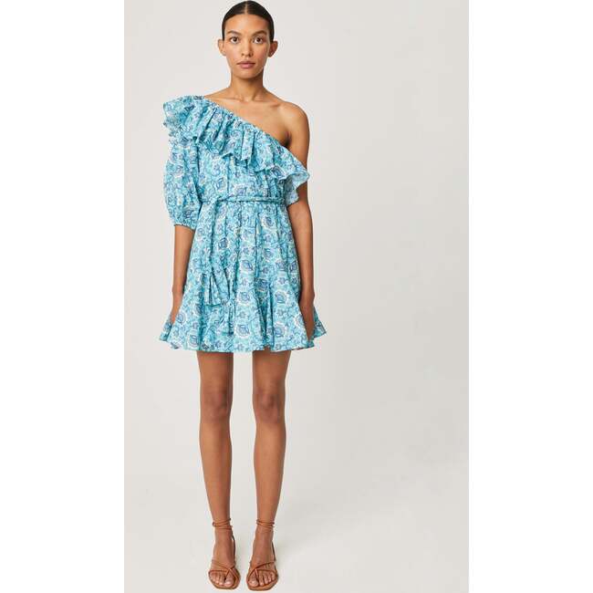 Women's Ozzie Dress, Aqua Lotus Mini - Dresses - 2