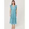 Women's Tasha Dress, Aqua Lotus Mini - Dresses - 2