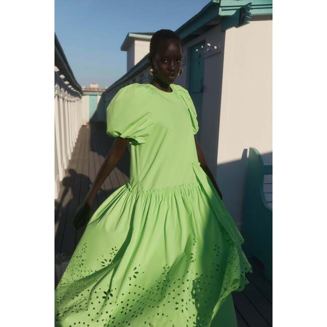 Women's Lina Dress, Neon Green Ciel Eyelet - Dresses - 2