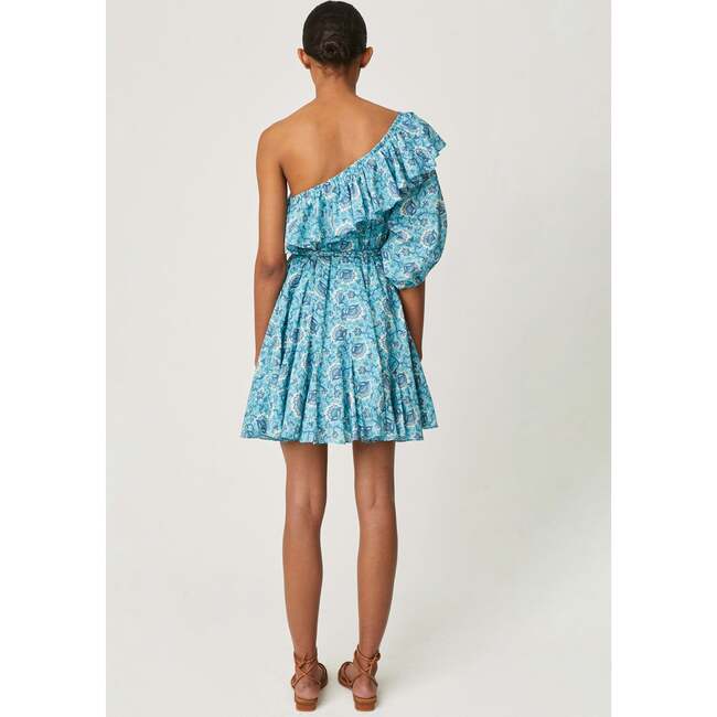 Women's Ozzie Dress, Aqua Lotus Mini - Dresses - 3