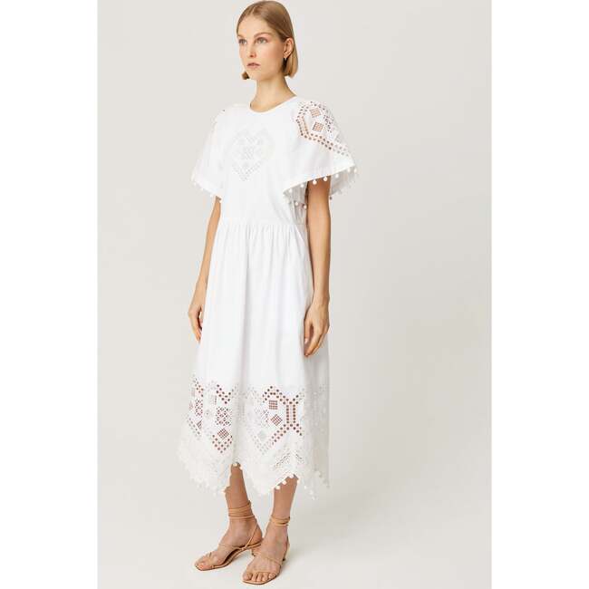 Women's Claude Dress, White Heart Eyelet - Dresses - 2