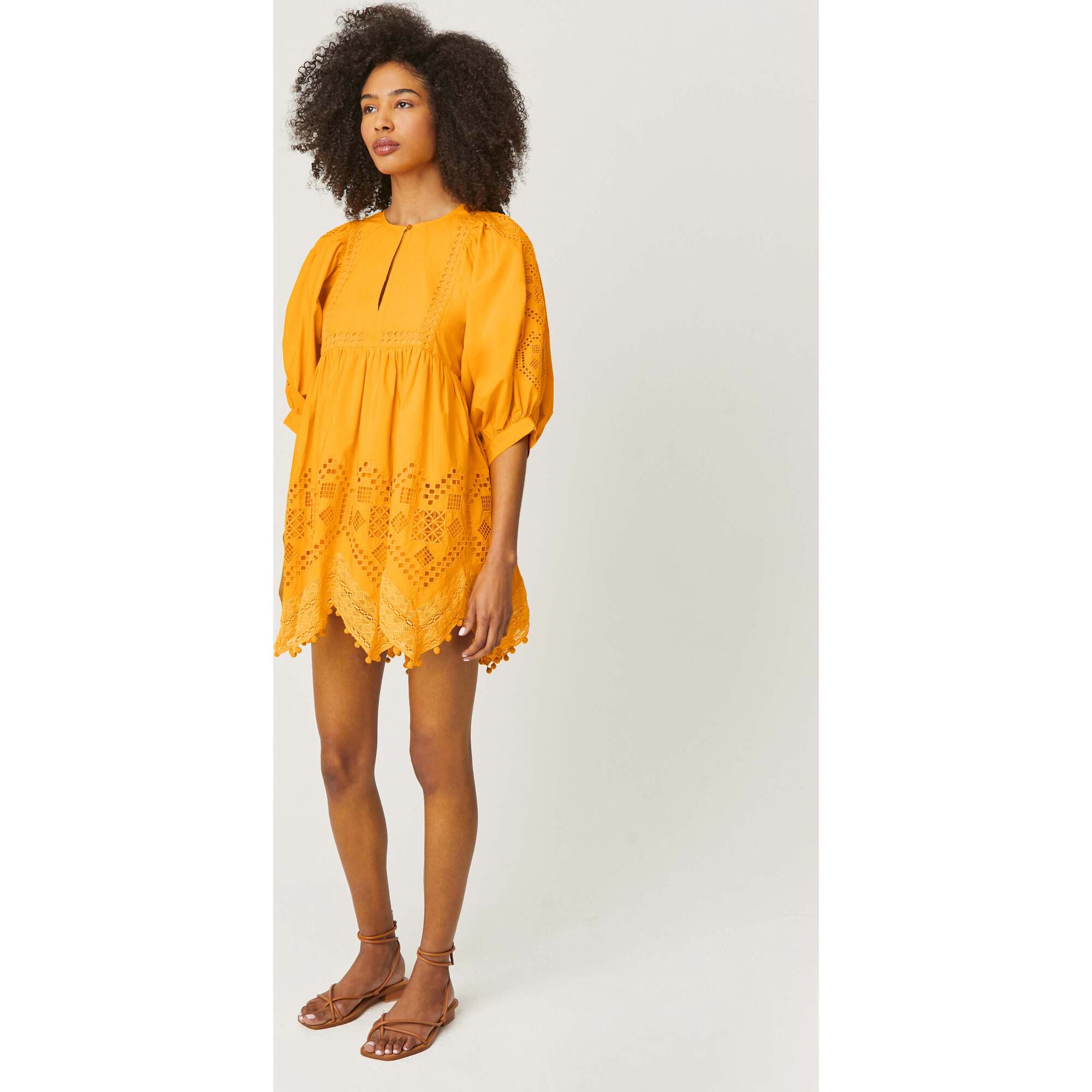 Women's Carla Dress, Mango Heart Eyelet - RHODE Dresses | Maisonette