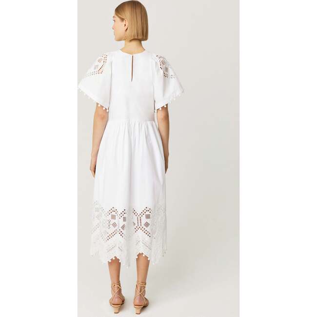 Women's Claude Dress, White Heart Eyelet - Dresses - 3