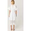 Women's Claude Dress, White Heart Eyelet - Dresses - 3