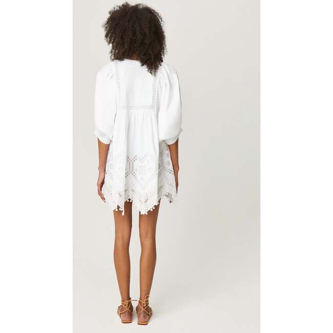 Women's Carla Dress, White Heart Eyelet - Dresses - 3