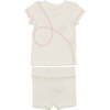 Spiral Stitch Short Set, White - Mixed Apparel Set - 1 - thumbnail