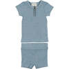 Soft Ribbed Short Set, Blue - Mixed Apparel Set - 1 - thumbnail