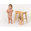 Ruffle Ladder Stripe Short Set, Mauve - Mixed Apparel Set - 2