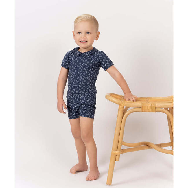 Leaves & Branches Two-Piece Set, Blue - Mixed Apparel Set - 2