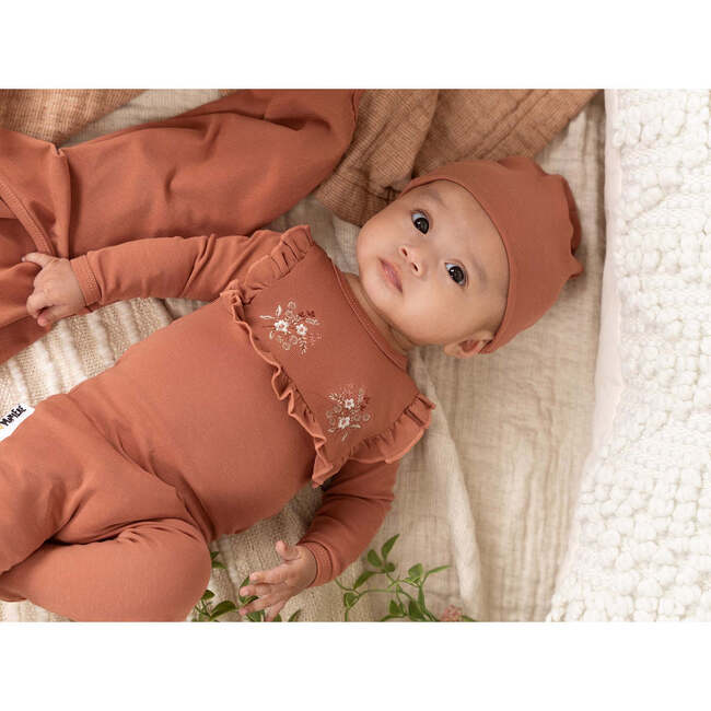 Embroidered Footie, Rust - Footie Pajamas - 2