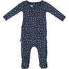 Berry Floral Footie, Blue - Footie Pajamas - 1 - thumbnail