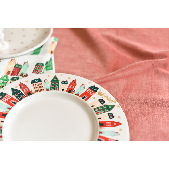 Flying Santa Rimmed Dinner Plate, Set of 4 - Tableware - 2