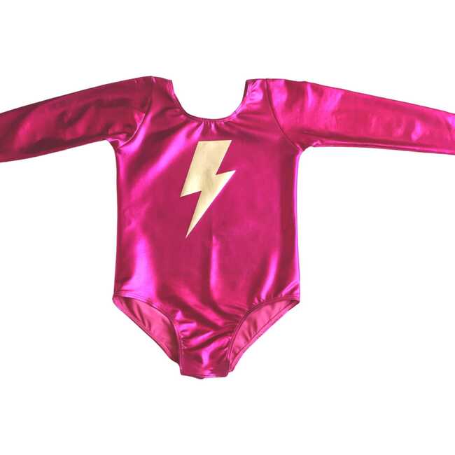 Super Hero Lightning Bolt Costume Set - Pink & Gold Long Sleeve (excludes cape) - Costumes - 5