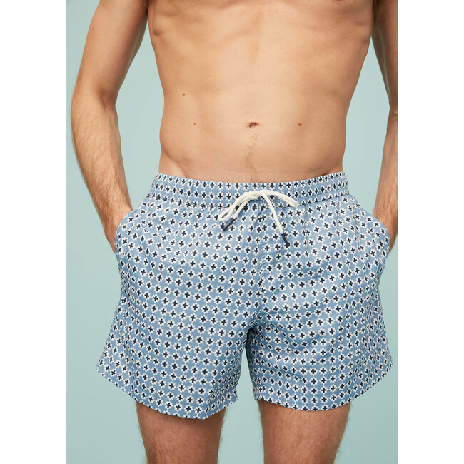 Mens Swim Trunks, Blue Majolica - Swim Trunks - 2