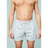 Mens Swim Trunks, Light Blue Sea Animals - Swim Trunks - 2