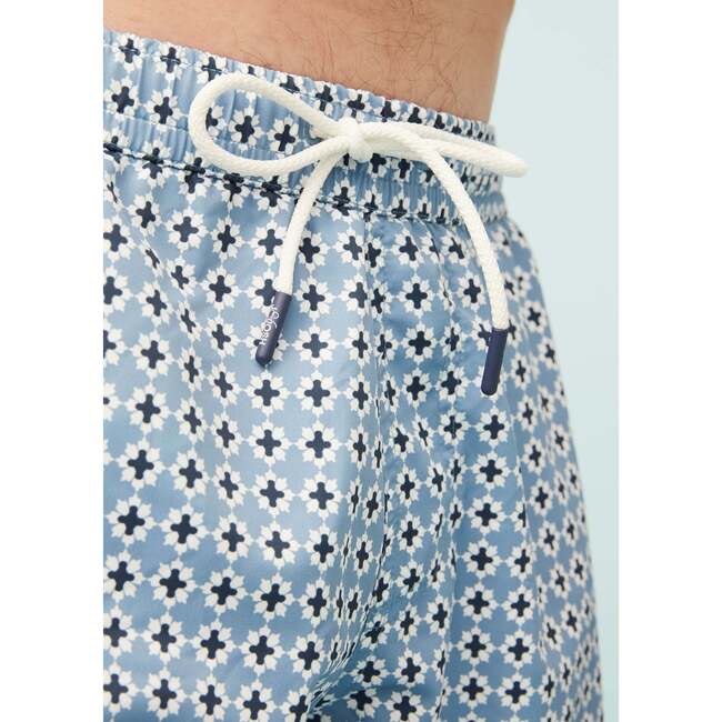 Mens Swim Trunks, Blue Majolica - Swim Trunks - 4
