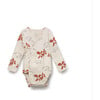 Organic Pima Cotton Print Kimono Baby Onesie, Peace - Onesies - 1 - thumbnail