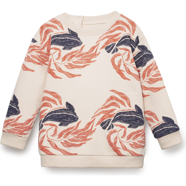 Organic Pima Cotton Print Sweatshirt, Whale - Sweatshirts - 1