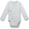 Organic Pima Cotton Kimono Baby Onesie, Blue - Onesies - 1 - thumbnail