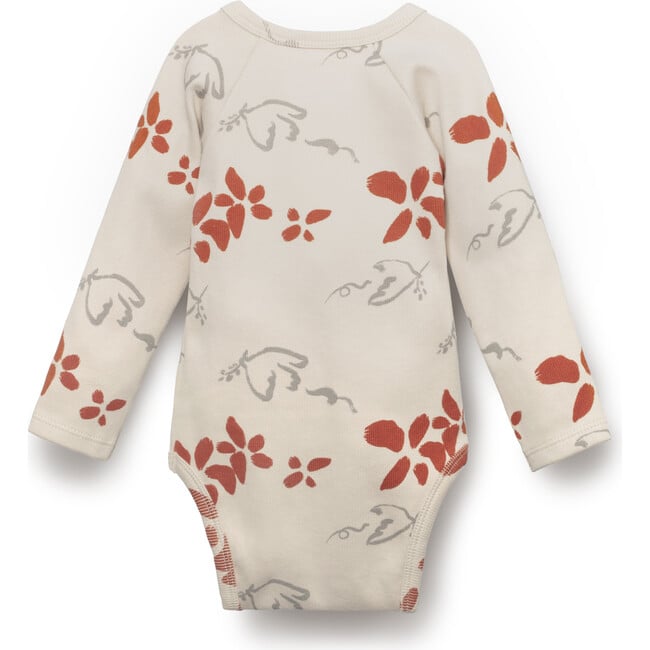 Organic Pima Cotton Print Kimono Baby Onesie, Peace - Onesies - 2