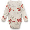 Organic Pima Cotton Print Kimono Baby Onesie, Peace - Onesies - 2