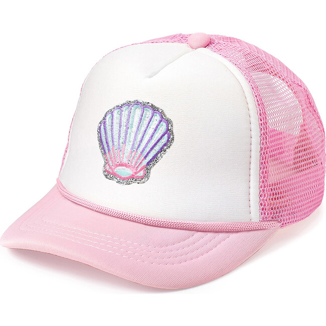 Seashell Patch Hat, Pink - Hats - 1