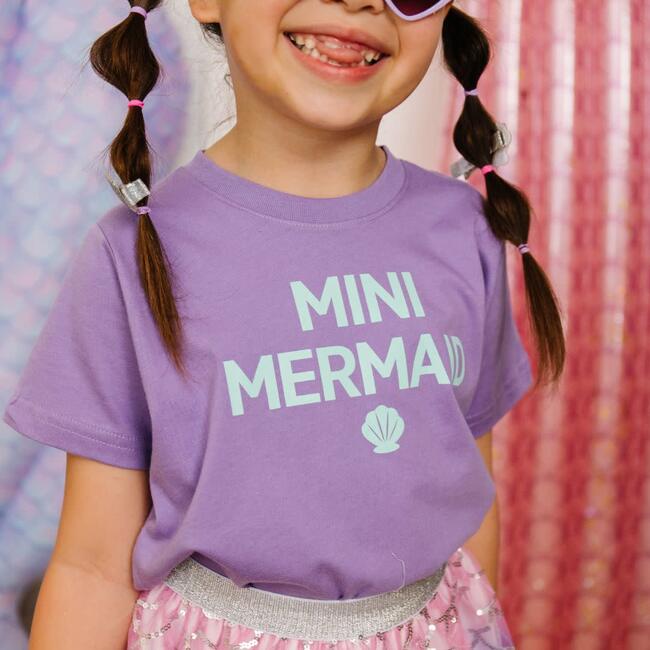 Mini Mermaid Short Sleeve T-Shirt, Lavender - Shirts - 2